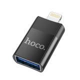 Perėjimas iPhone (lightning 8pin) → USB (K-L) juodas (black) Hoco UA17